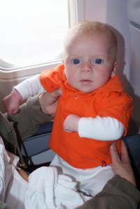 Bram in het vliegtuig!!